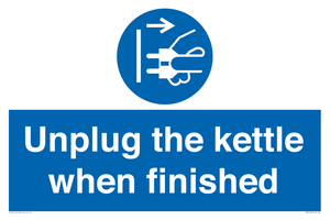 Unplug the kettle when finished